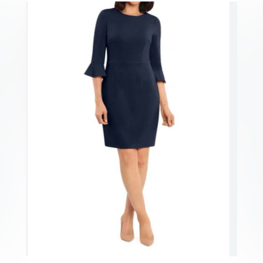 BOGO Dress! ! Like New Elegant Banana Republic Navy Sheath Dress with Ruffled